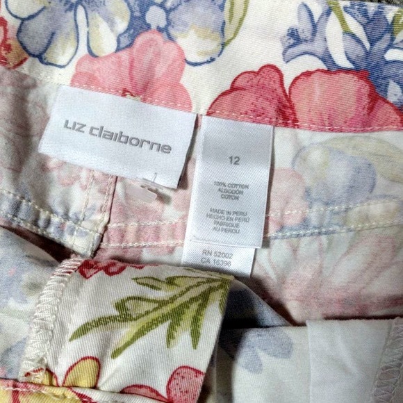 💸$10 Liz Claiborne Women's Size 12 Twill Zip Front Floral Spring Skirt - Picture 3 of 3